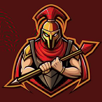 Spartan Warrior Mascot Logo for Esports Gaming Teams vector
