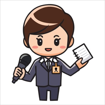 Cute Journalist with Breaking News vector