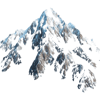 Snowcapped mountain peak with rocky cliffs png