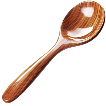 Wooden spoon with a grain pattern and polished finish png