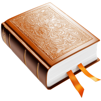 bound book with embossed floral patterns and ribbon bookmarks png