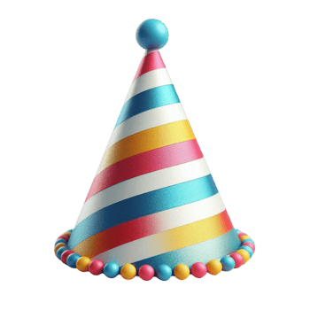 Colorful Party Hat with Stripes png