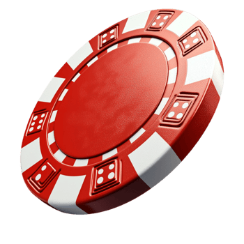 red and white poker chip with a detailed embossed design png