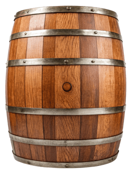 A wooden barrel on a transparent background png