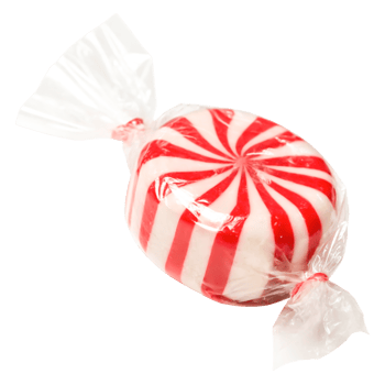 Delicious Red and White Striped Candy Wrapped in Cellophane png