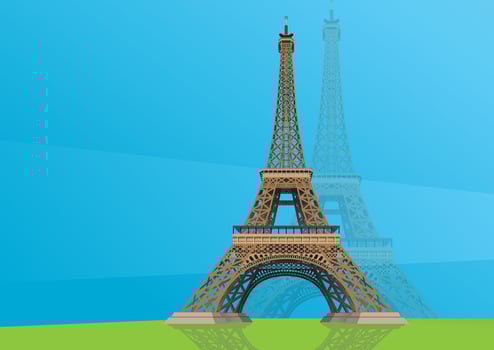 Illustration of the Eiffel Tower in France vector