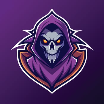 Reaper Mascot Character Illustration Graphic Isolated on White Background vector
