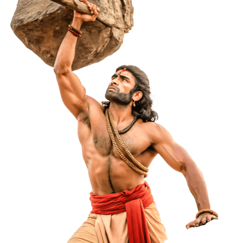 Powerful Muscular Man Lifting Heavy Stone, Indian Mythology, Strength, Power png