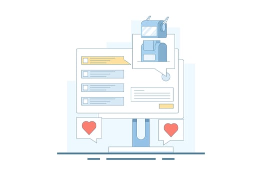 AI Chat Bot Concept integrated with search engine, AI chat helps search engine, AI gives answers to questions. Artificial intelligence, flat design illustration in the background. vector