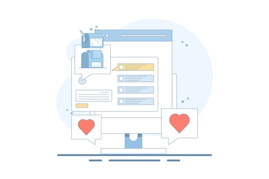 AI Chat Bot Concept integrated with search engine, AI chat helps search engine, AI gives answers to questions. Artificial intelligence, flat simple design illustration on background. vector