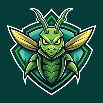 Premium Quality Esports Team Mascot The Agile Grasshopper vector