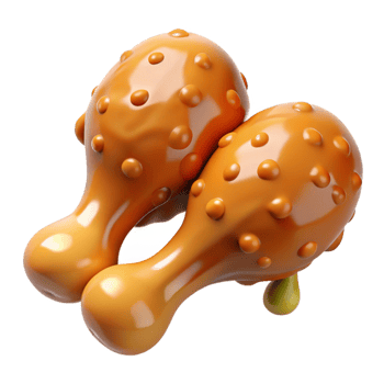Sweet honey-coated fried chicken drumstick with a crunchy crust on transparent background png