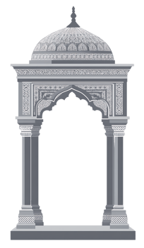 Detailed 3D model of an ornate Islamic archway. png