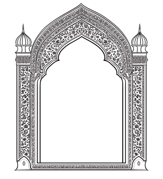 Ornate archway, Islamic architecture detail png