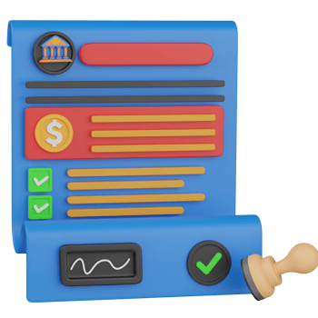3d render Approved Financial Document illustration png