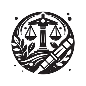 Legal Advisor Black Silhouette Illustration vector