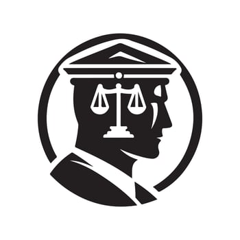 Attorney at Law Black Silhouette Clipart vector