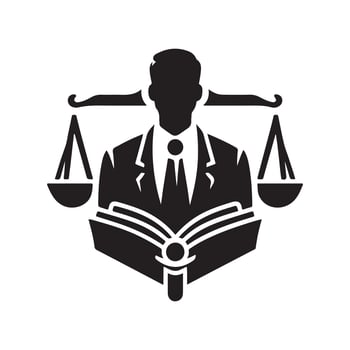 Law and Order Black Silhouette Design vector
