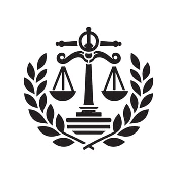 Legal Hammer Black Silhouette Artwork vector
