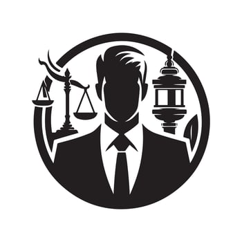 Black Law Illustration for Legal Projects vector