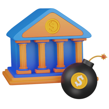 3d render bank bomb illustration png