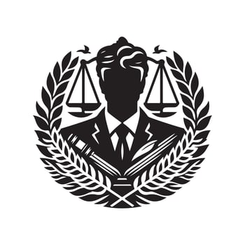 Elegant Black Law Silhouette for Advertisements vector
