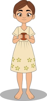 girl cartoon character illustration design vector