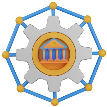 3d render Global Banking Network illustration png