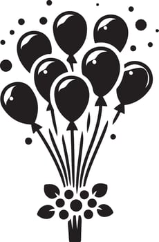Air Balloons Black Silhouette vector