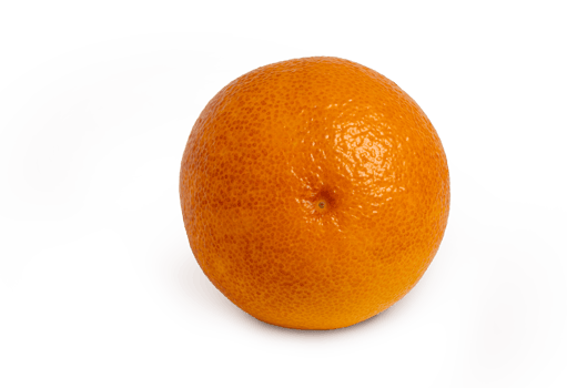 Fresh juicy orange isolated with shadow. Bottom of an orange png
