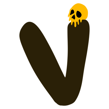 Head skull alphabet v png