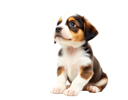 Cute puppy isolated on a transparent background png