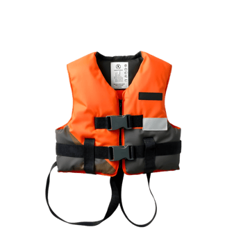 Orange Life Jacket Isolated Transparent Background With Gradient Mesh, Illustration png