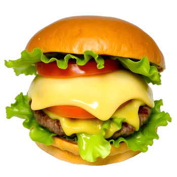 Cheeseburger Isolated Transparent Background With Gradient Mesh, Illustration png