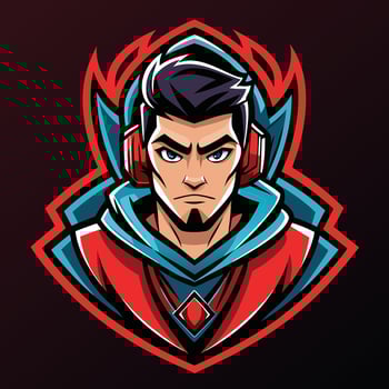 Futuristic Gamer Mascot Logo Illustration for Esports Gaming Teams and Player Profiles vector