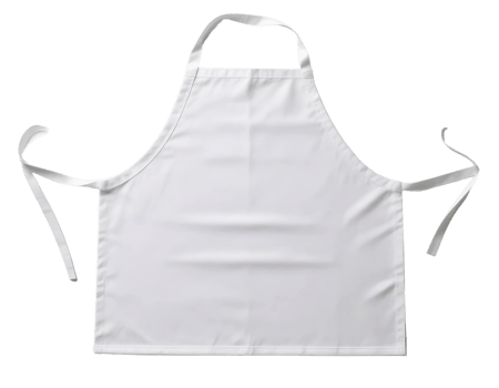 White blank apron mockup isolated on transparent background png