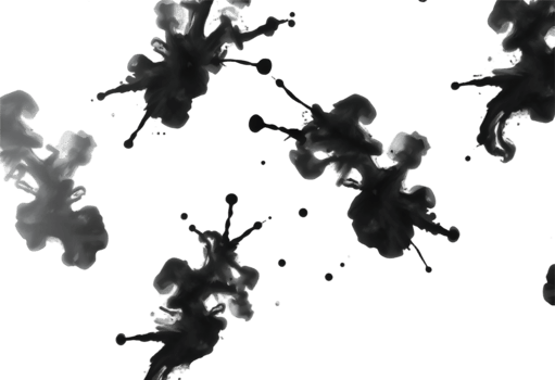 Black ink in water isolated on transparent background png