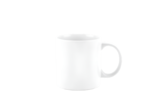 White mug mockup isolated on transparent background png