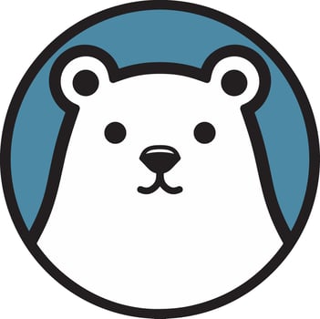 Polar bear head logo cartoon design art vector