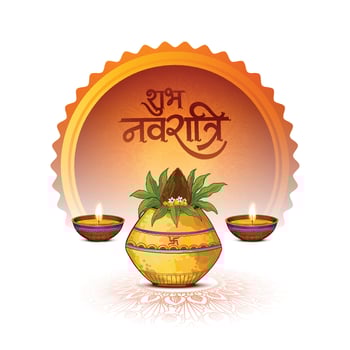 Happy navratri indian festival celebrartion card background vector