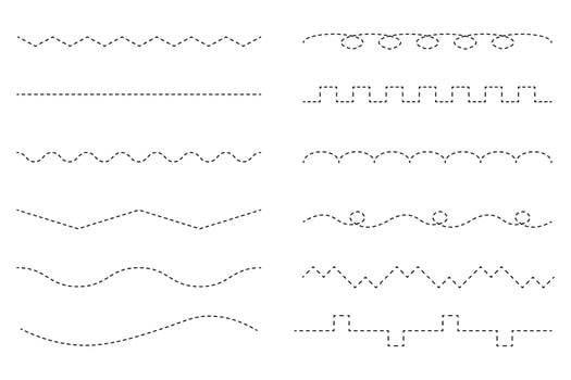 Tracing line images on set. vector