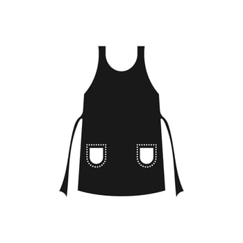 Black and white of an apron icon vector
