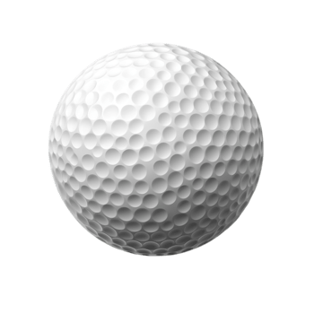 White golf ball with textured dimple pattern isolated on transparent background png