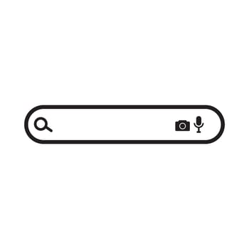 search bar with camera image and microphone vector