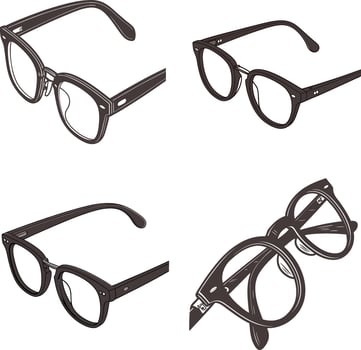 Stylish Eyewear Silhouettes vector