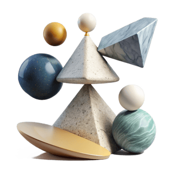 wonderful artistic Abstract Geometric Shapes Representing Balance with Pastel Tones Transparent Background high quality png