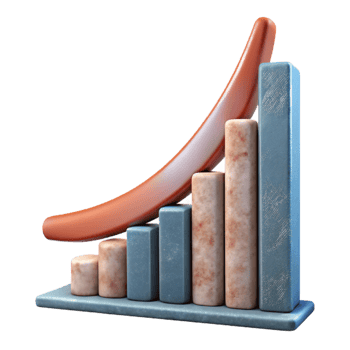 elegant classic Abstract Growth Chart Exponential Curve Transparent Background exclusive png