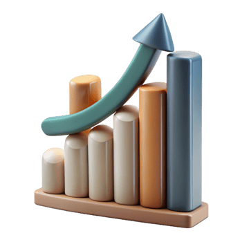 magnificent modern Abstract Growth Chart Upward Trend Isolated professional png