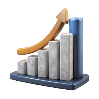 vibrant vintage Abstract Growth Chart Upward Trend Isolated 4K png