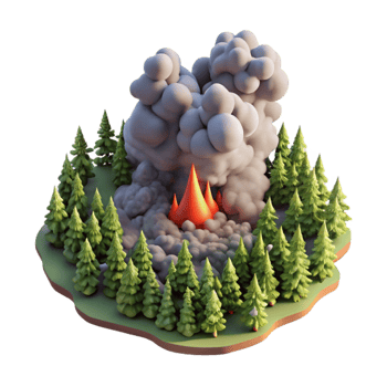 stunning modern Aerial Photo of Forest Fire with Smoke Plume Transparent Background high quality png